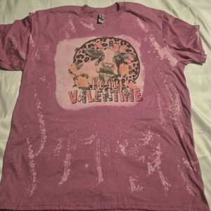 Bleached Gildan Pink Valentine's Graphic Tee XL New